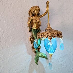 Mermaid Wall Sconce with Blue Accents